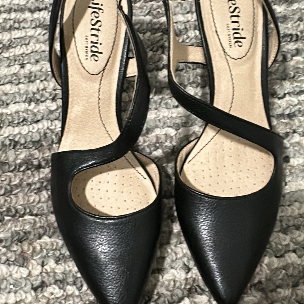 Life Stride Black Strappy Heels